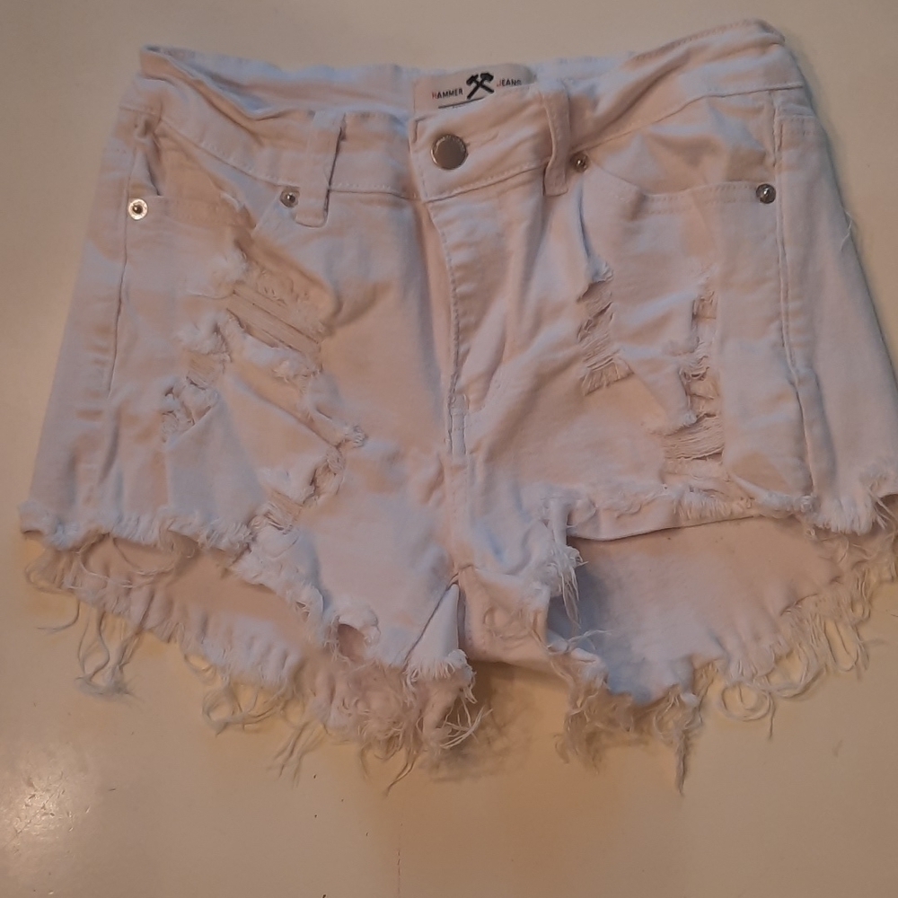 Hammer Jeans medium white distressed jean shorts